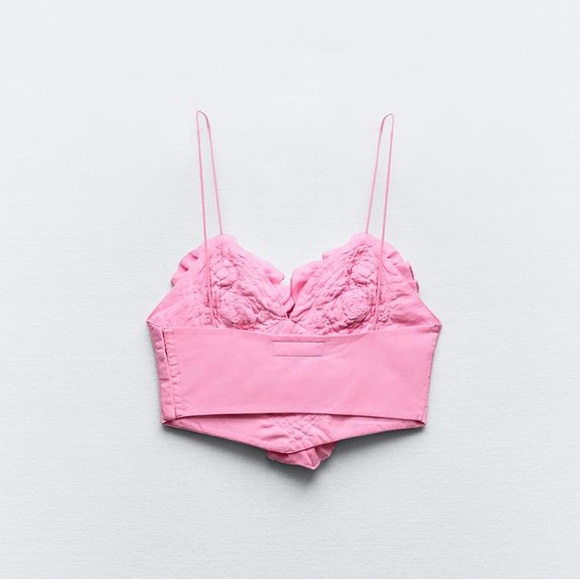 ZARA VOLUMINOUS HEART CROP TOP - Picture 15 of 16